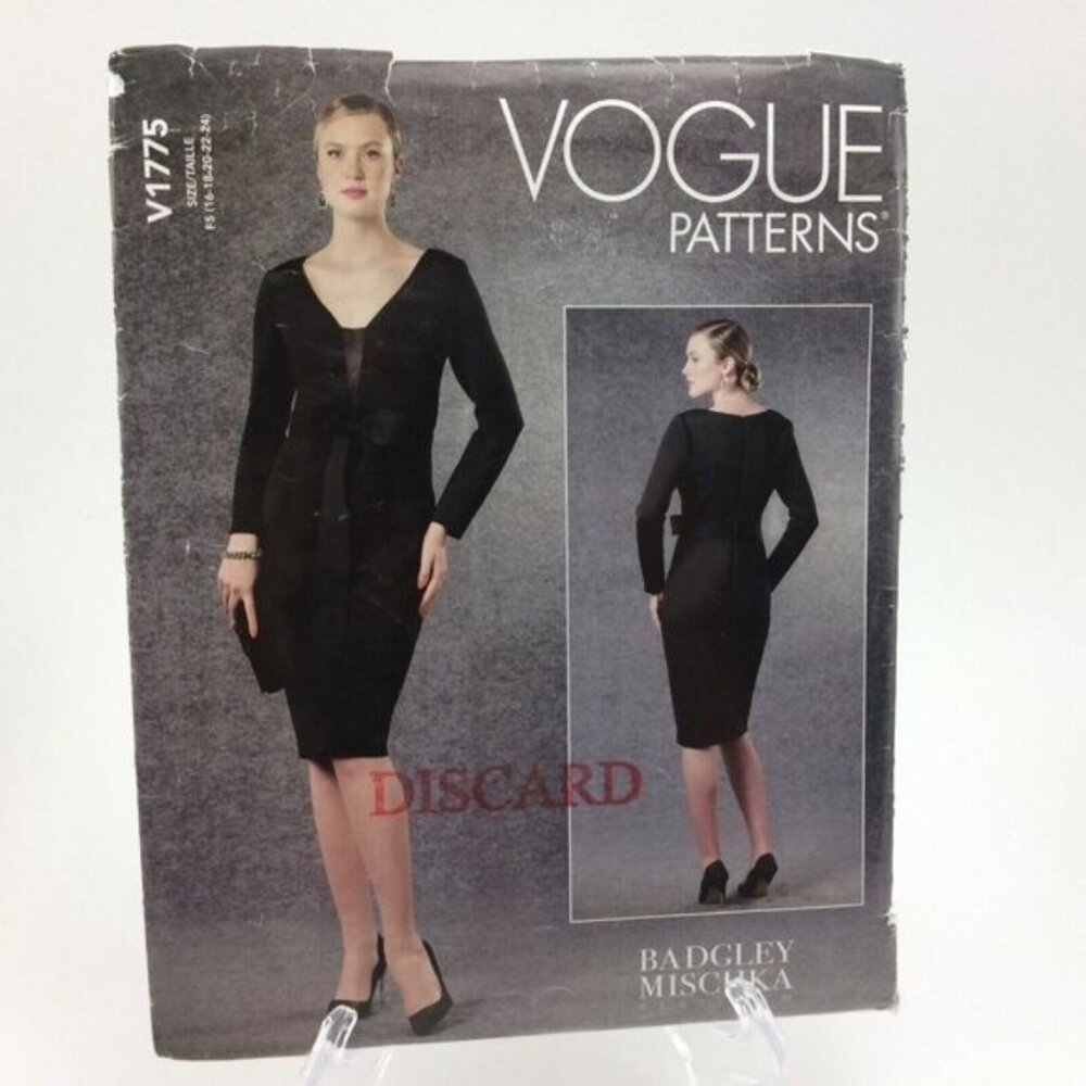 Vogue 1775 Badgley Mischka Dress Pattern Uncut Sz 16 18 20 22 24 Sheer Inset